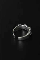 Kuru Kafa Desen Ayarlanabilir Antik Gümüş Renk Erkek Yüzük - TJ-EY520 thumbnail 2