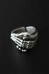 El Figürlü Antik Gümüş Renk Erkek Yüzük - TJ-EY519 thumbnail 1