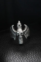 Ayarlanabilir Kanatlı Kurukafa Erkek Yüzük - TJ-EY466 thumbnail 1