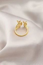 Gold Renk Metal Kelebek Model Kadın Yüzük - TJ-BYK2191 thumbnail 2