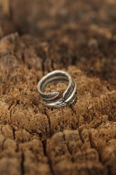 Yaprak Model Kartal Detaylı Ayarlanabilir Erkek Yüzük - TJ-EY407 thumbnail 2