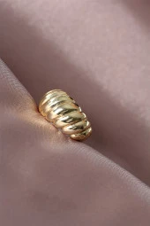 Gold Renk Bombeli Kadın Yüzük - TJ-BYK1539 thumbnail 2