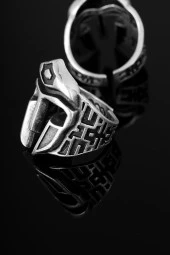 Çelik Miğfer Figürlü Ayarlamalı Erkek Yüzük - TJ-EY124 thumbnail 2