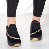 Erkan Saçmacı Maggie Altın Streç Zincirli Sneaker - 4