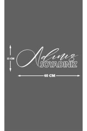 İsim Soyisim Özel Tasarım Oto Cam Yazı Sticker 40*15 Cm - 2