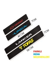 Fiat Fiorino İçin Uyumlu Aksesuar Oto Kapı Eşiği Sticker Karbon 4 Adet - 2
