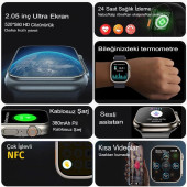 TT T10-Ultra 2,09 inc Bluetooth Akıllı Saat - 1