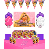 Rapunzel Disney Afişli 8 Kişilik Doğum Günü Parti Süsleri Malzemeleri Seti - 1