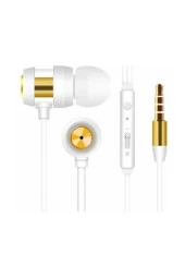 SNOPY SN-J01 TELEFON UYUMLU KULAKİÇİ BEYAZ/GOLD MİKROFONLU KULAKLIK - 2