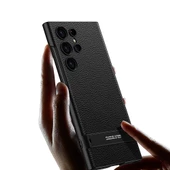 Vendas Samsung Galaxy S24 Ultra Kılıf Zore Kamera Korumalı Leather Dikey Standlı Ays Kapak - 3