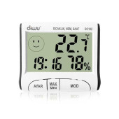 Diwu DC102 İç Mekan Termometre Nem Ölçer Saat - 1