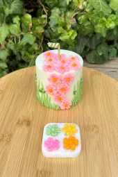 Beş Yapraklı Yonca Çiçek Dörtlü Mum Kalıbı (Silikon) (1 Adet) thumbnail 2