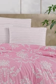%100 Pamuklu Çift Kişilik Desenli Ranforce Kumaş Nevresim Seti - 200x220 cm - - 10