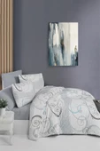 %100 Pamuklu Çift Kişilik Desenli Ranforce Kumaş Nevresim Seti - 200x220 cm - - 1