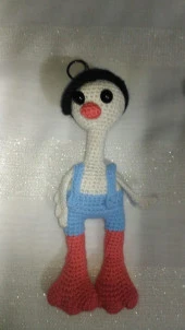 Sevimli Ördek Anahtarlık Amigurumi Organik Oyuncak - 1