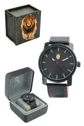 Galatasaray Orijinal Deri Kordonlu Kol Saati Hediyelik Ahşap Kutulu - 1