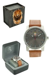 Galatasaray Orijinal Taba Renk Deri Kordonlu Kol Saati Hediyelik Ahşap Kutulu - 1