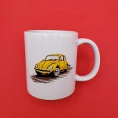 Sarı Vosvos Tasarım Kupa Bardak - 1