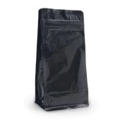 Parlak Siyah Flat Bottom Kilitli Torba 12x22,5+4 Cm 250 Gr 1000 Adet thumbnail 1