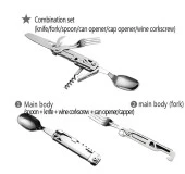 Grand Harvest GHKS002 Multi Fonksiyonel Çatal Bıçak Kaşık Tirbüşon Set - 6