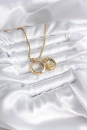 Marydien 316L Çelik Gold Renk Açılabilir Fanus Model Kadın Kolye - 3