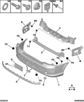 PEUGEOT 407 ARKA TAMPON KUŞAĞI KROMLU ORİJİNAL 7452.JA - 1