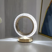 LW-24 Şarjlı Yuvarlak Kristal Elmas Masa Lambası Akrilik Led Gece Lambası - 1
