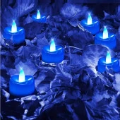 BLUE LED LİGHT CANDLES 24 ADET MAVİ LED IŞIKLI MUM MAVİ LED MUM MAVİ IŞIKLI MUM ROMANTİK DEKOR MUM thumbnail 2