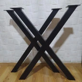 Çapraz Ayak Masa Siyah Metal Masa Ayağı X Model Masa Ayağı - 2