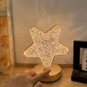 LW-27 Şarjlı Yıldız Kristal Elmas Masa Lambası Dokunmatik Romantik Akrilik Led Gece Lambası - 2