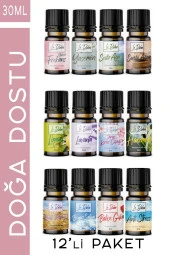 LE BALVO 12'li Set Uçucu Yağ Buhurdanlık Esansı Oda Kokusu Esansiyel Yağ Oda Difüzörü Esansı Buhur Yağı 30ml - 1