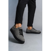 Kuback Ortapedik Dikişli Gri Süet Günlük Ayakkabı Sneaker KB165 - 5