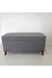 Mc Mobilya Sahra Peri Sandıklı Keten Puf Sandıklı Puf Bench Pistonlu thumbnail 4