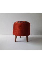 Mc Mobilya Sahra 35 Cm Çap Silindir Daire Puf Tabure Kilim thumbnail 2