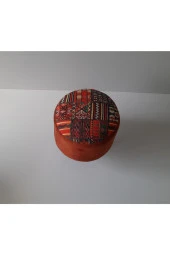 Mc Mobilya Sahra 35 Cm Çap Silindir Daire Puf Tabure Kilim thumbnail 3