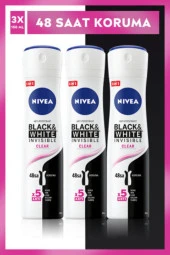 Nivea Kadın Deodorant Sprey Black & White İnvisible Clear 150 ml 3 Adet - 1