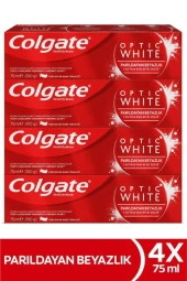 Colgate Optic White Parıldayan Beyazlık Beyazlatıcı Diş Macunu 75 ml 4 Adet - 1