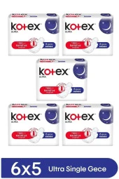 Kotex Ultra Gece Hijyenik Ped 6'lı 5 Paket - 1