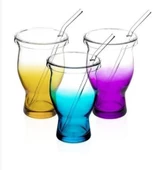 Cam Pipetli Bardak 480 Cc Mavi - 2