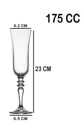 440587 Symphony 6lı Cam Ayaklı 175cc Kahve Yanı Bardak Kadeh Takımı - 2