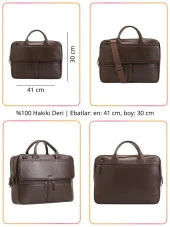 Grande Erkek Hakiki Deri Evrak Çantası Siyah  6871 thumbnail 2