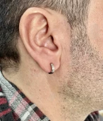 Kaliteli Sıkıştırmalı Fake Deliksiz Çelik Erkek Küpe Earcuff 1 Adet - 2