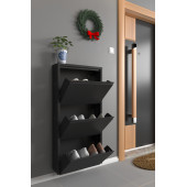 Formood Üçlü Metal Ayakkabılık Siyah thumbnail 1