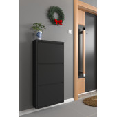 Formood Üçlü Metal Ayakkabılık Siyah thumbnail 3