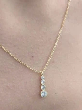 GOLD 4 BOY ZİRKON TAŞ KOLYE-KOL146 thumbnail 4