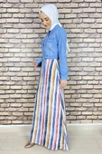 Moda Çizgi Tesettür Elbise - 2