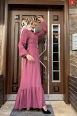 Moda Çizgi Tesettür Elbise - 4