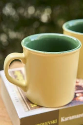 Double Face Sarı Yeşil 2li Kupa Seti - 2