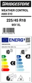 Bridgestone 225/45R18 95V Xl A005 Evo M+S C-A-71 4 Mevsim Oto Lastiği 2021 thumbnail 2