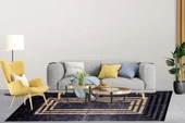 Modern Siyah Altın Desen Dijital Baskı Yıkanabilir Hipoalerjenik Kaymaz Taban Halı Yolluk - 4